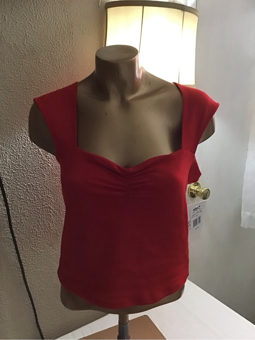 Harper Red Square-Neck Tank Top with Cap Sleeves